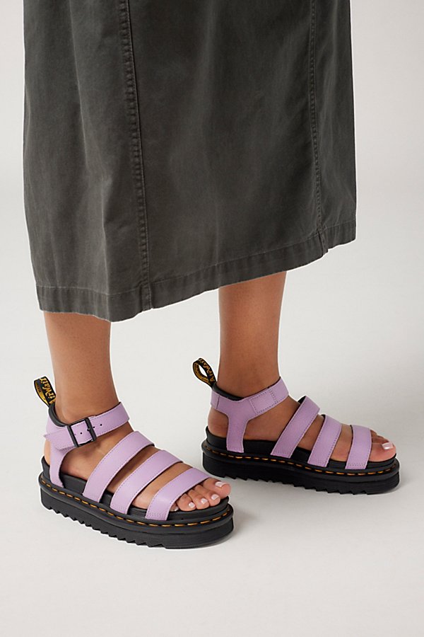 Shop Dr. Martens' Blaire Hydro Leather Sandal In Lilac, Women's At Urban Outfitters