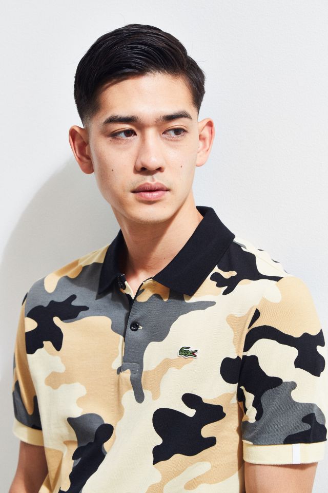 Lacoste L!ve Camouflage Pique Polo Shirt | Urban Outfitters