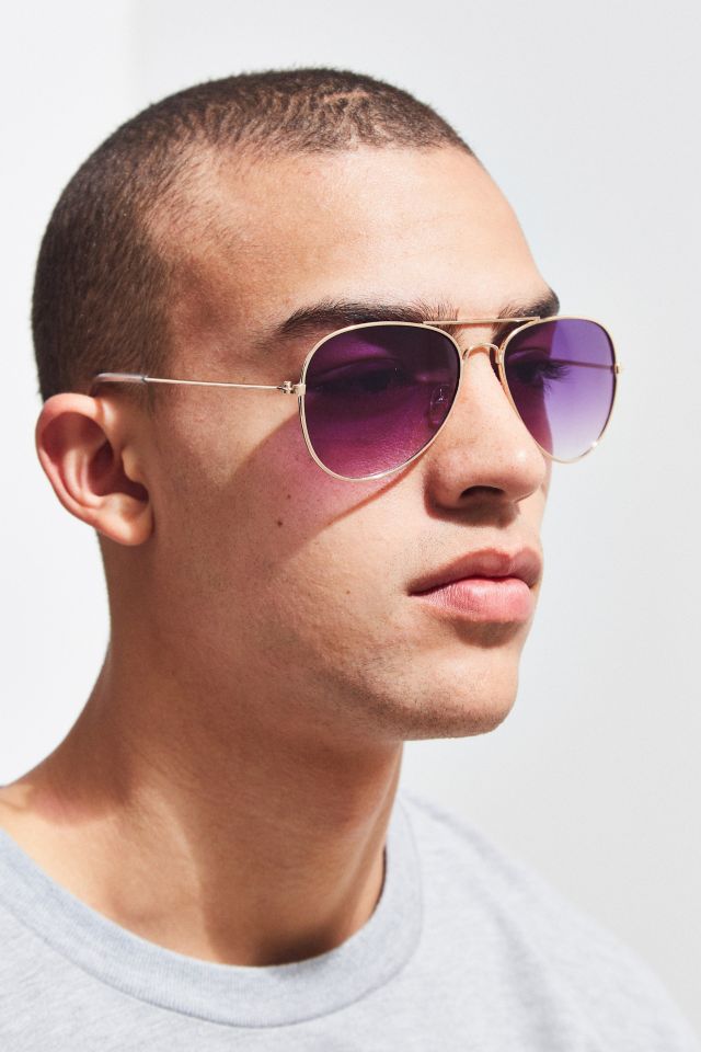 Gradient Lens Aviator Sunglasses #1
