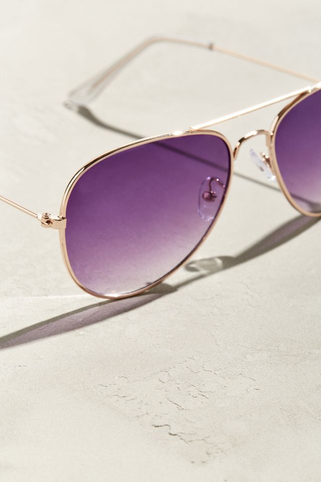 Gradient Lens Aviator Sunglasses #2