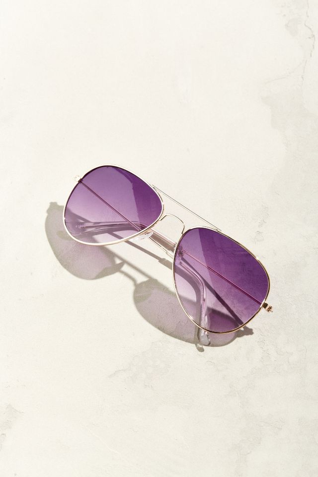 Gradient Lens Aviator Sunglasses #4