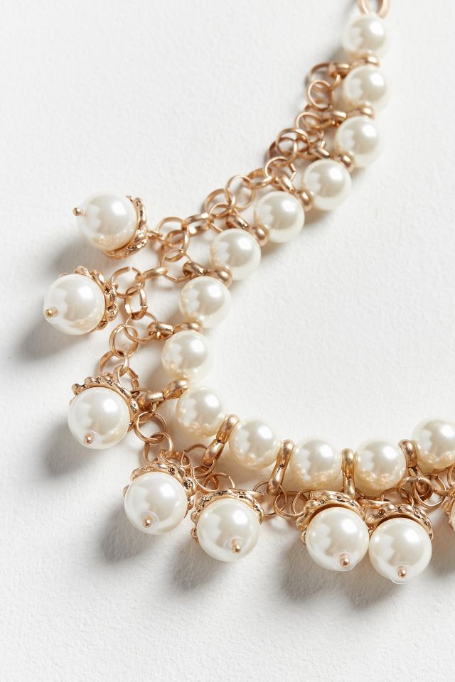 Ornate Pearl Collar Necklace #1