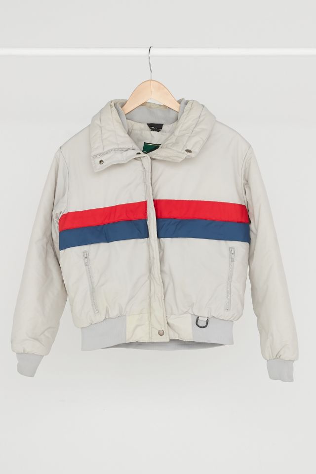 Vintage 70s Grey Striped Puffer Jacket Urban Outfitters Canada