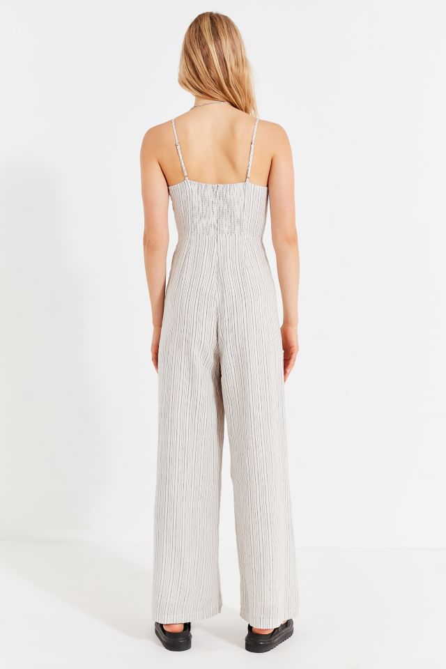UO Straight-Neck Linen Button-Down Jumpsuit #2