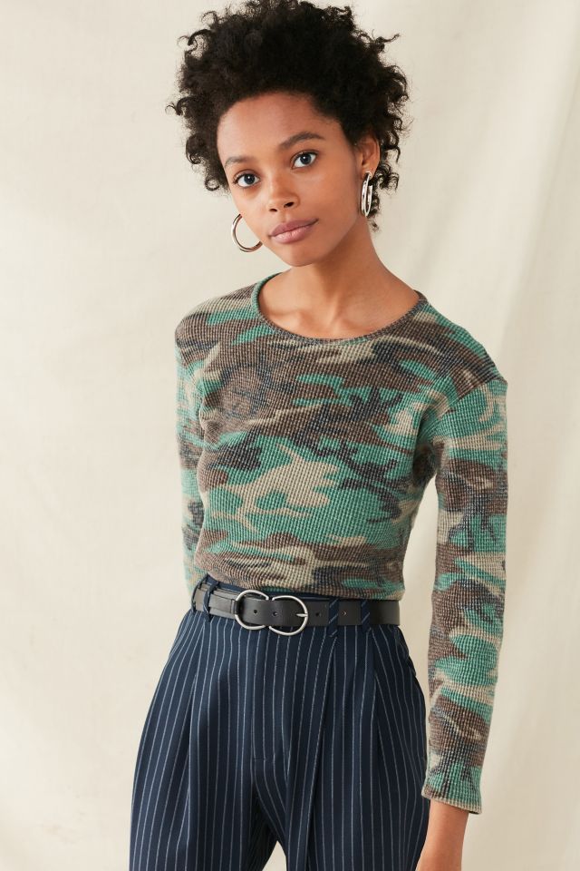 Vintage Camo Thermal Top | Urban Outfitters