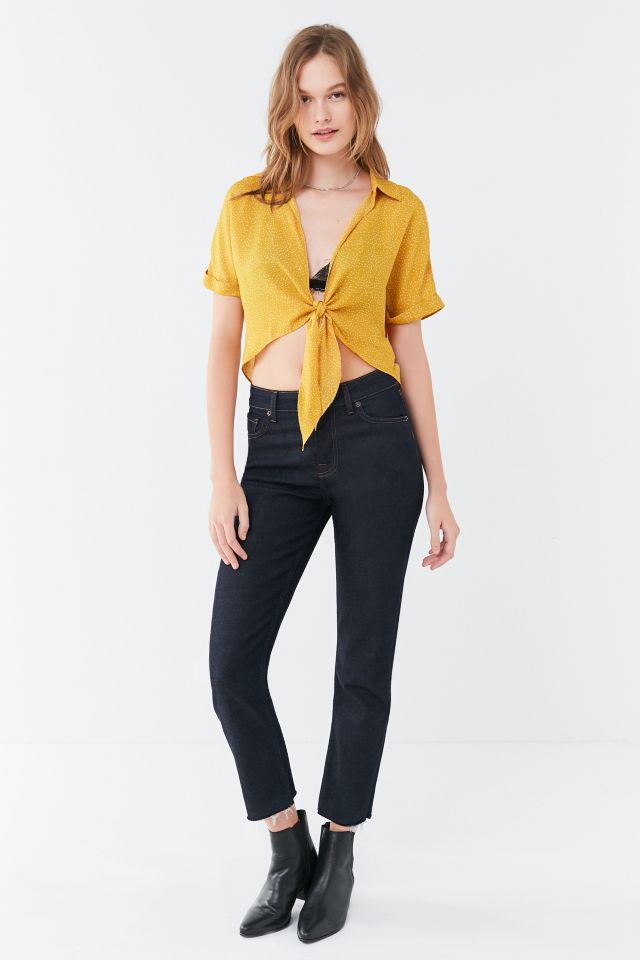 UO Polka Dot Tie-Front Top #5