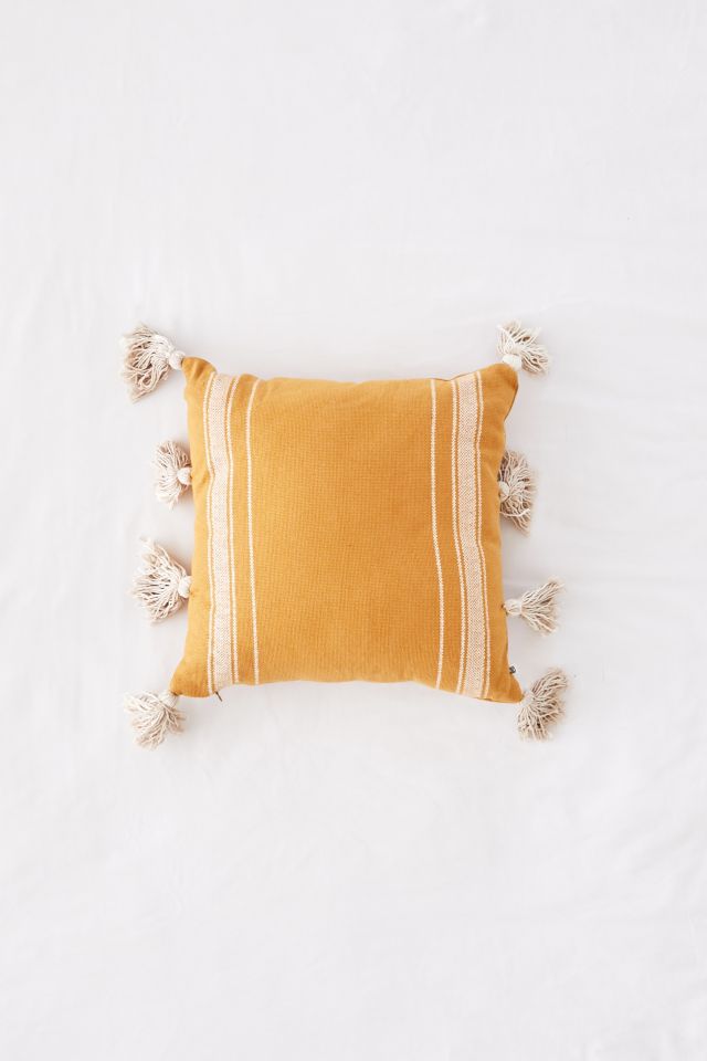Ivy Fringe Striped Throw Pillow