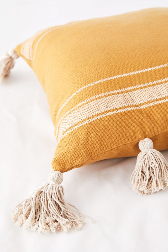 Ivy Fringe Striped Throw Pillow #1