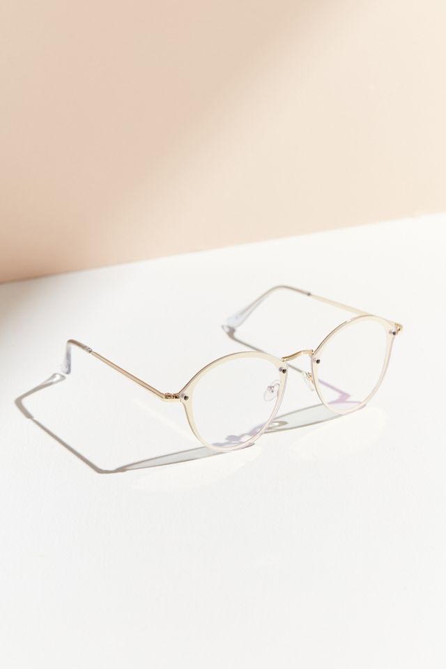 Rimless Overlay Round Sunglasses #1