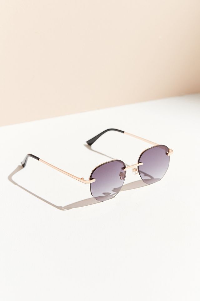 Geo Rimless Round Sunglasses | Urban Outfitters