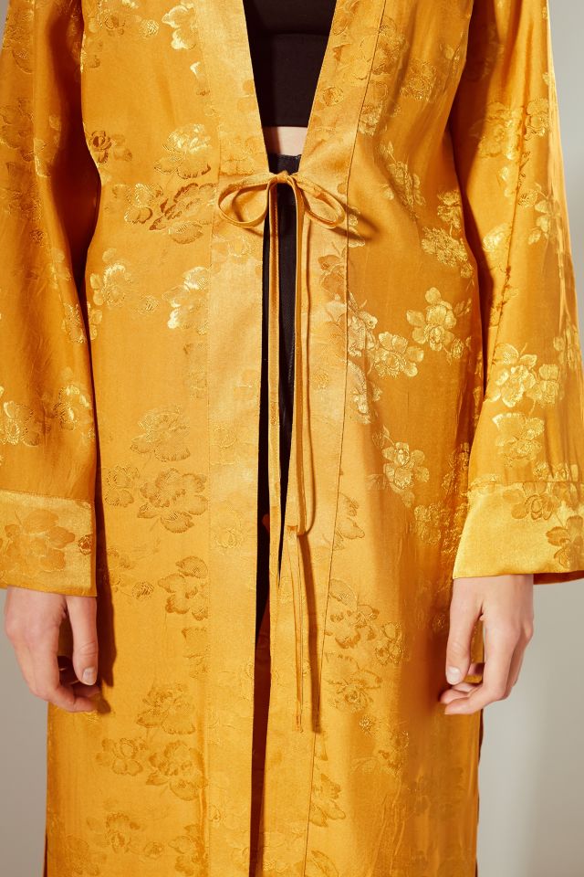 UO Shelly High-Slit Floral Jacquard Kimono #3