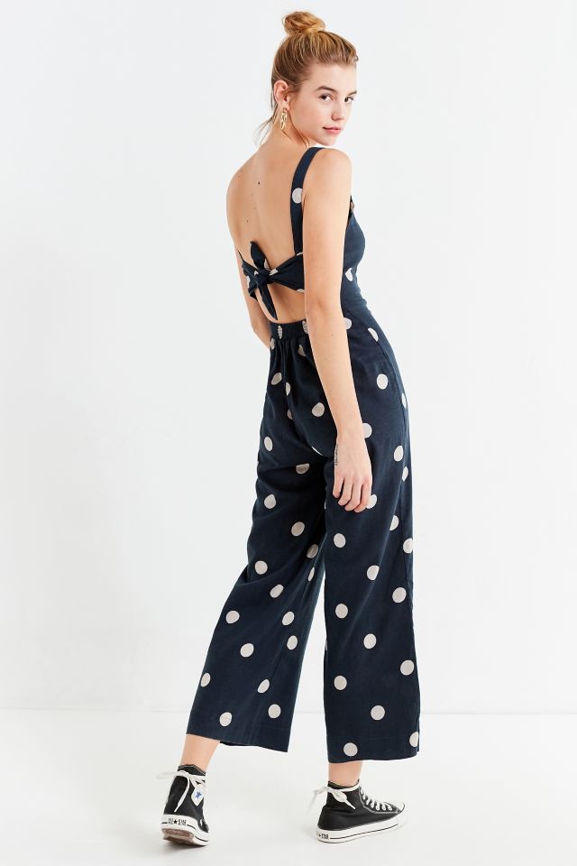UO Ashley Button-Down Cut-Out Jumpsuit | Urban Outfitters