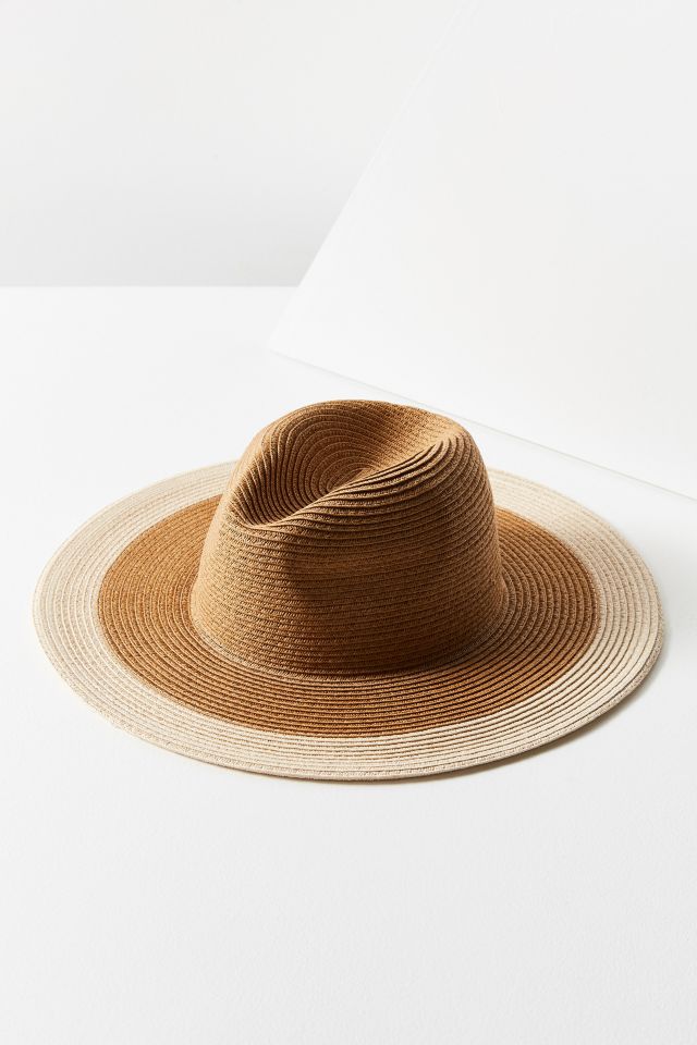Colorblocked Straw Rancher Hat #1