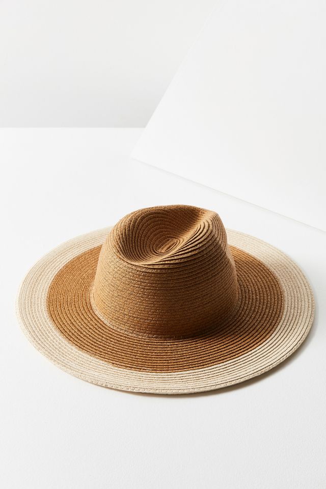 Colorblocked Straw Rancher Hat #2