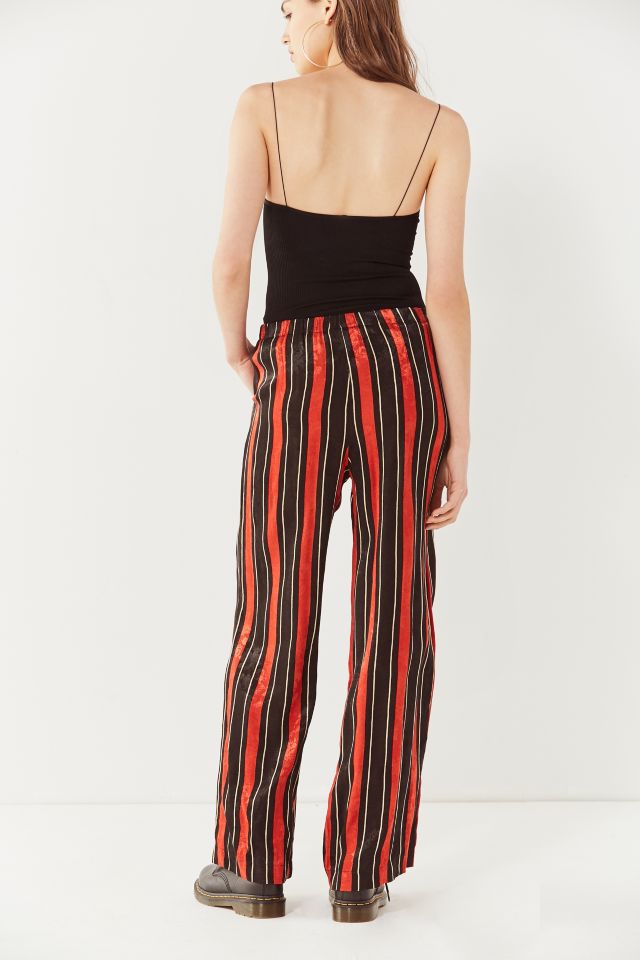 UO Striped Satin Wide-Leg Puddle Pant #1