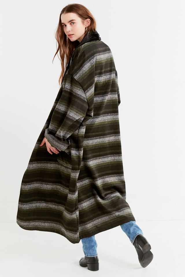 Manteau long rayé surdimensionné UO #1