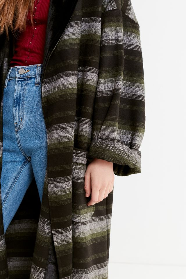 Manteau long rayé surdimensionné UO #2