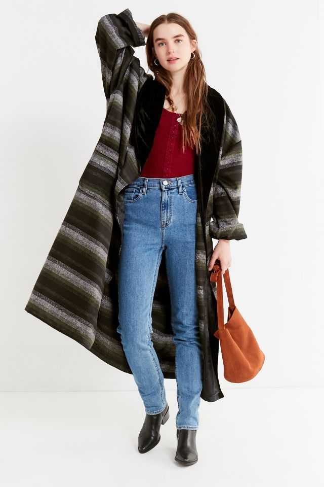 Manteau long rayé surdimensionné UO #3