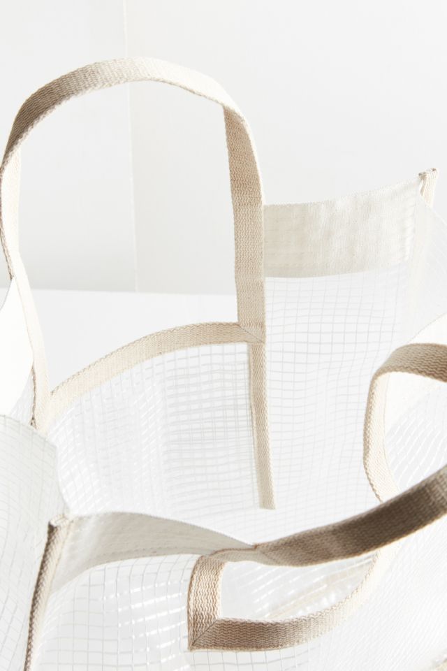 Grid Plastic Shopper Tote Bag #3