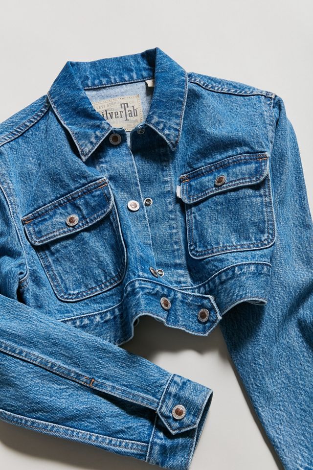 Levi’s SilverTab Cropped Denim Trucker Jacket | Urban Outfitters