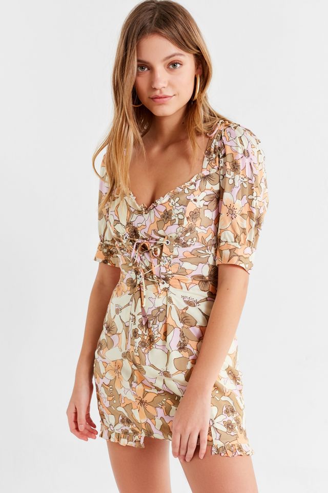 For Love & Lemons Renata Lace-Up Dress | Urban Outfitters