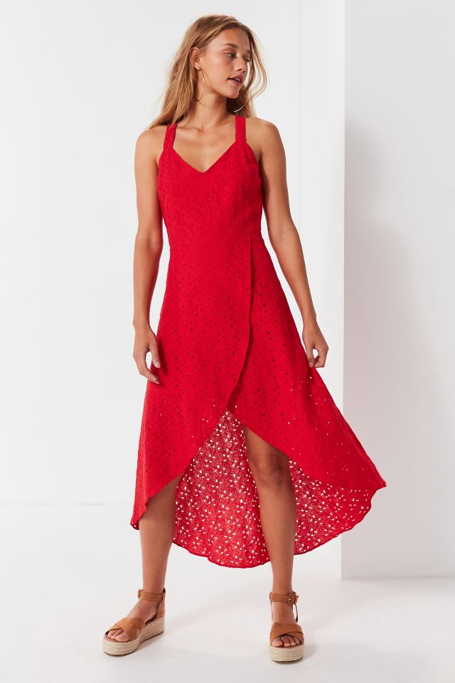 Robe mi-longue brodée à ourlet tulipe J.O.A. #1