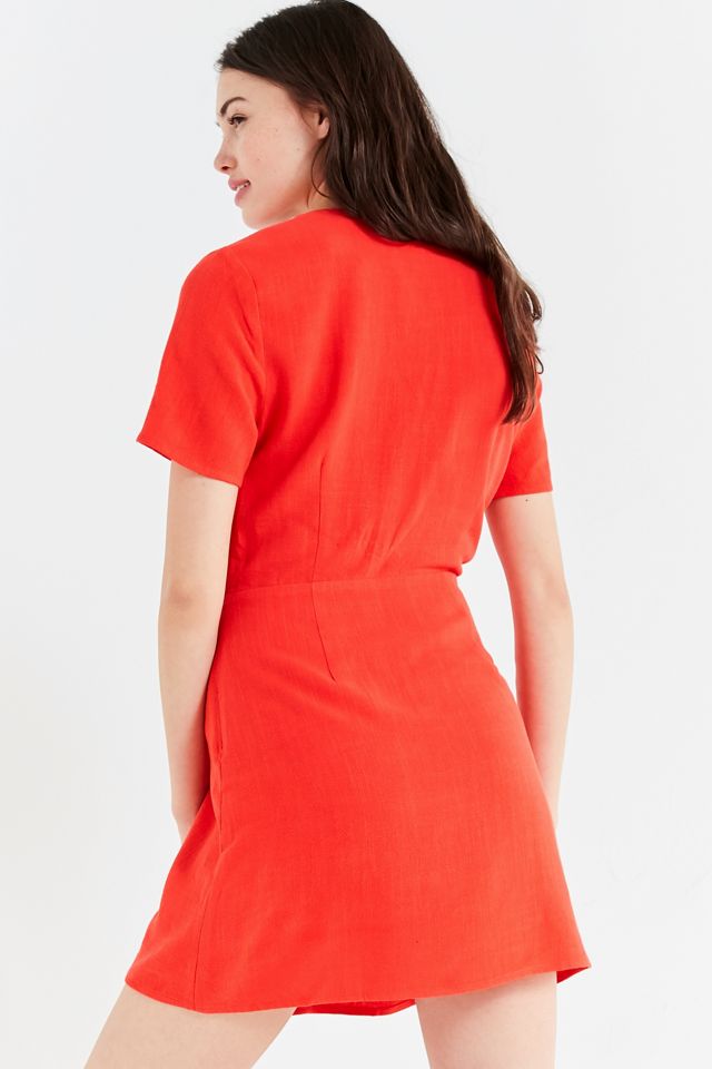 Moon River Asymmetrical Button-Down Mini Dress #3