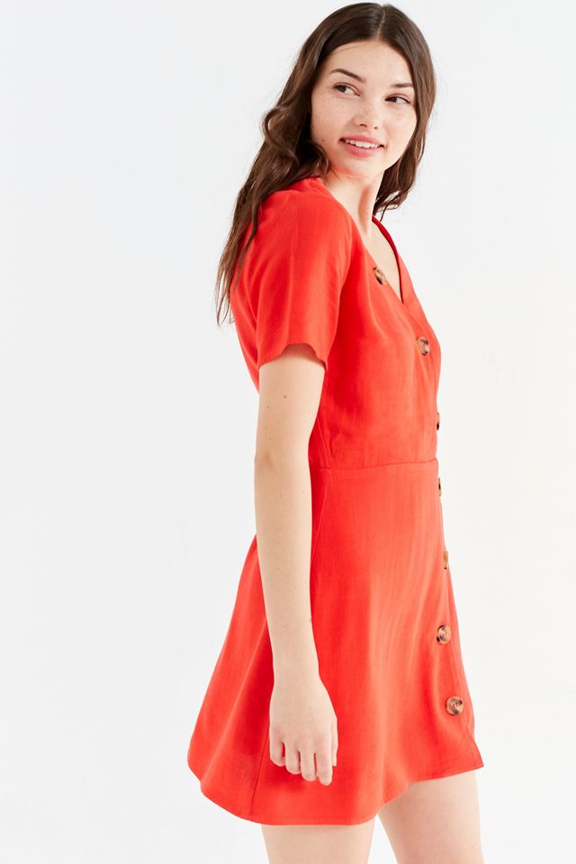 Moon River Asymmetrical Button-Down Mini Dress #5