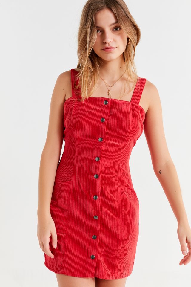 Corduroy button front clearance dress