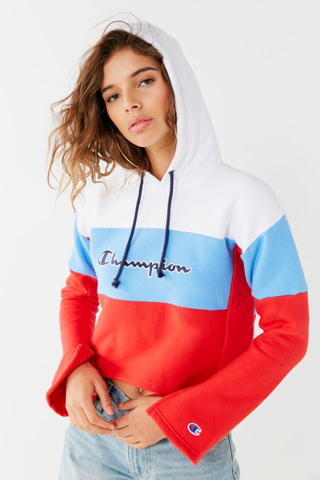 Champion Reverse Weave Cropped Bell-Sleeve Hoodie | Urban Outfitters