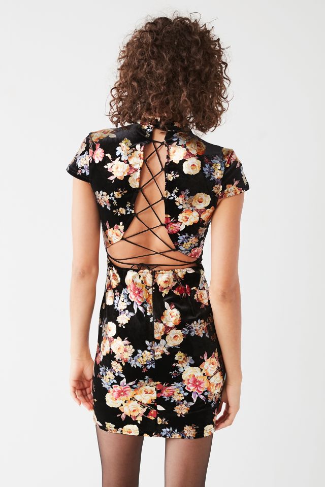 I.AM.GIA Aoki Black Mock-Neck Lace-Up Dress #1