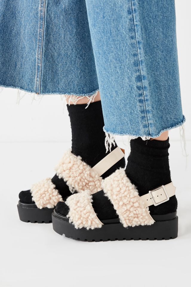 Lexi Faux Sherpa Flatform Sandal #2