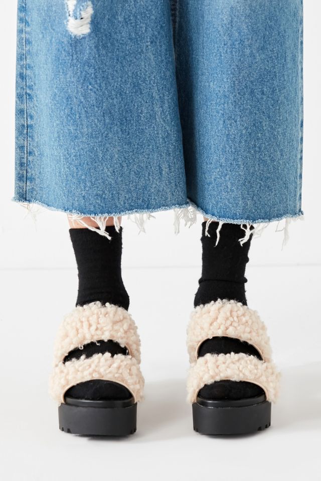 Lexi Faux Sherpa Flatform Sandal #3