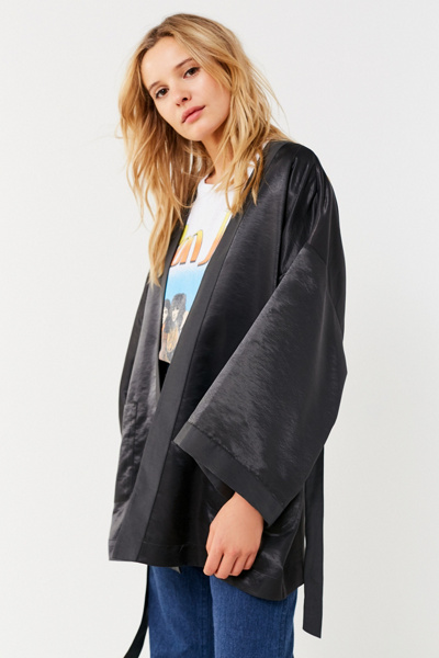 UO Phoenix Satin Kimono Jacket