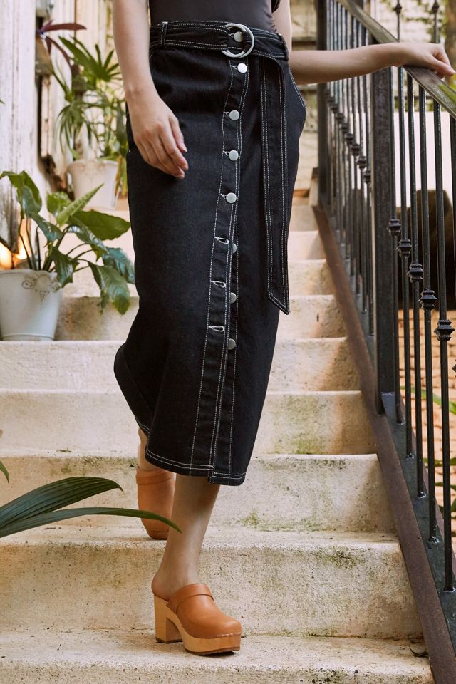 BDG Belted Button-Down Midi Skirt #1
