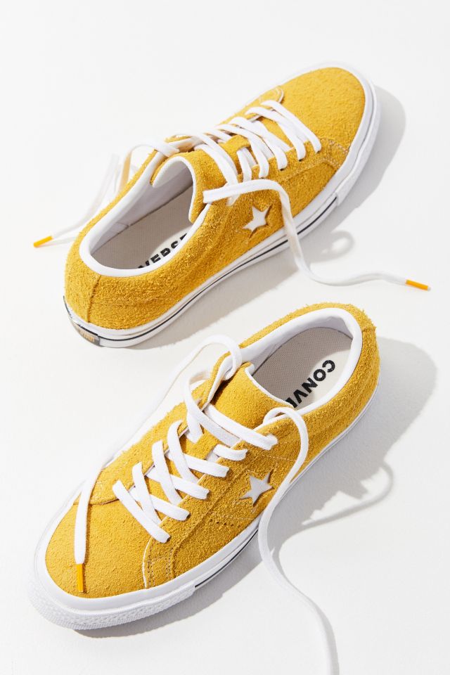 Converse one star suede yellow best sale