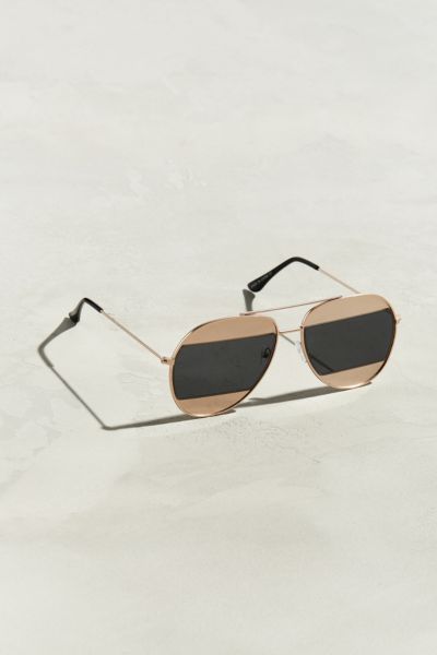 Uo Blocked Lens Aviator Sunglasses Urban Outfitters