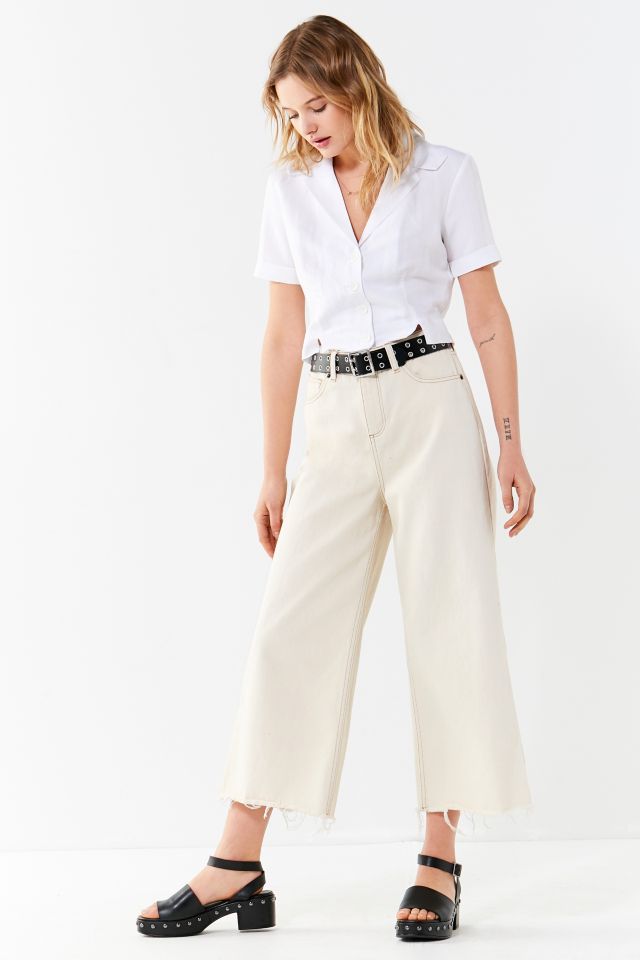 Side Party Lala Notched Button-Down Top #1