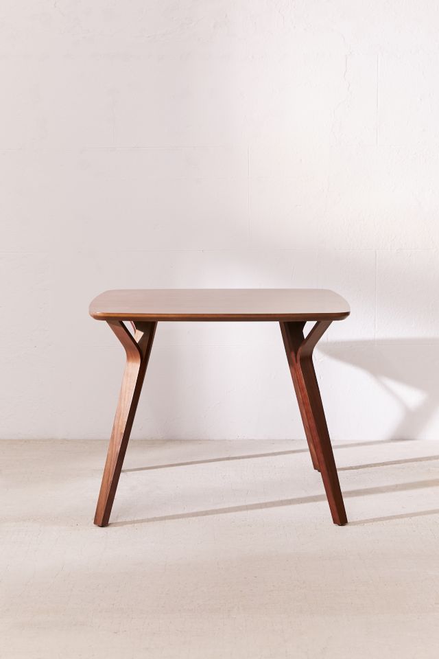 Mid-Century Modern Square Walnut Dining Table with Bentwood Legs