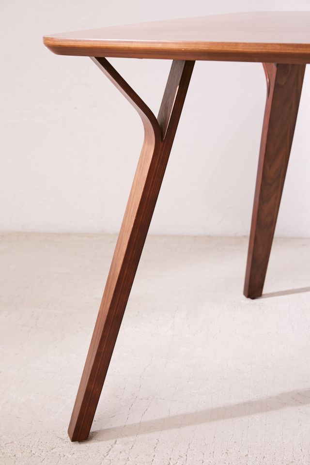 Mid-Century Modern Square Walnut Dining Table with Bentwood Legs
