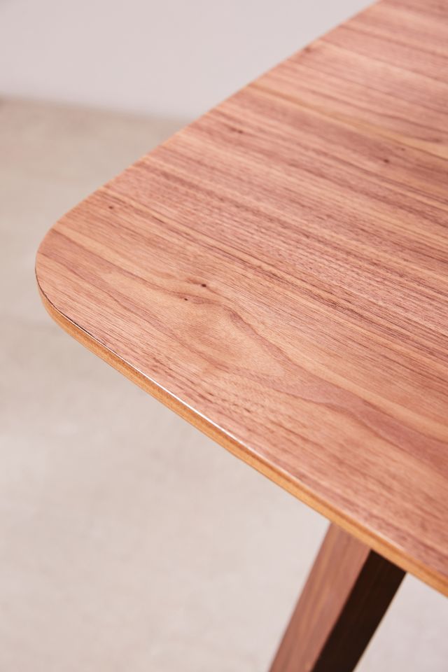 Mid-Century Modern Square Walnut Dining Table with Bentwood Legs