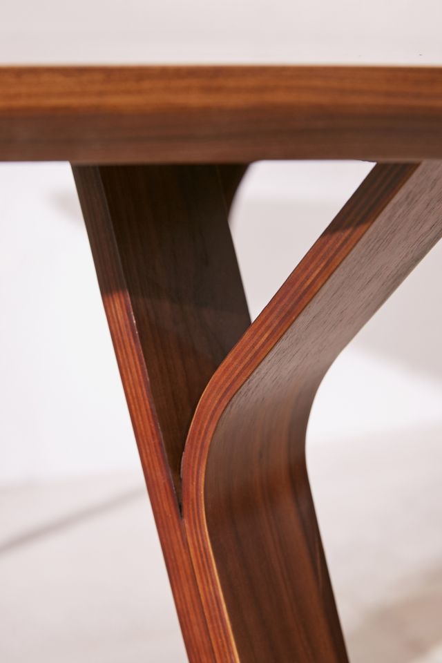 Mid-Century Modern Square Walnut Dining Table with Bentwood Legs