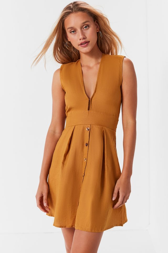 Faithfull The Brand Bari Linen Tie-Back Dress