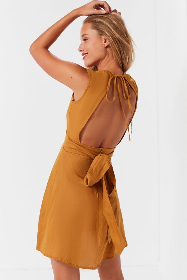 Faithfull The Brand Bari Linen Tie-Back Dress | Urban Outfitters