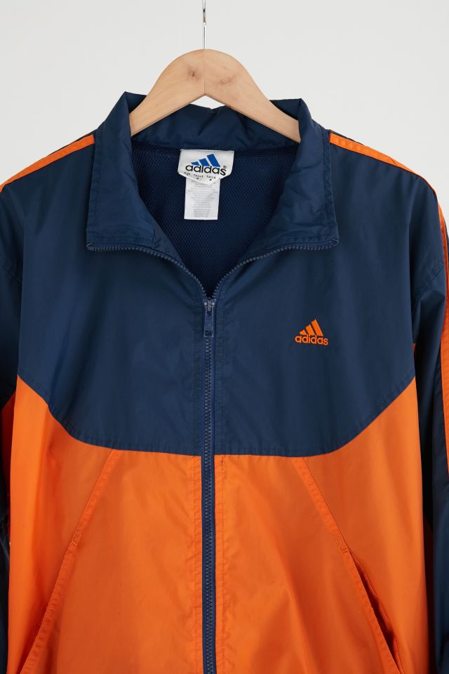 Vintage adidas Navy + Orange Windbreaker Jacket #1