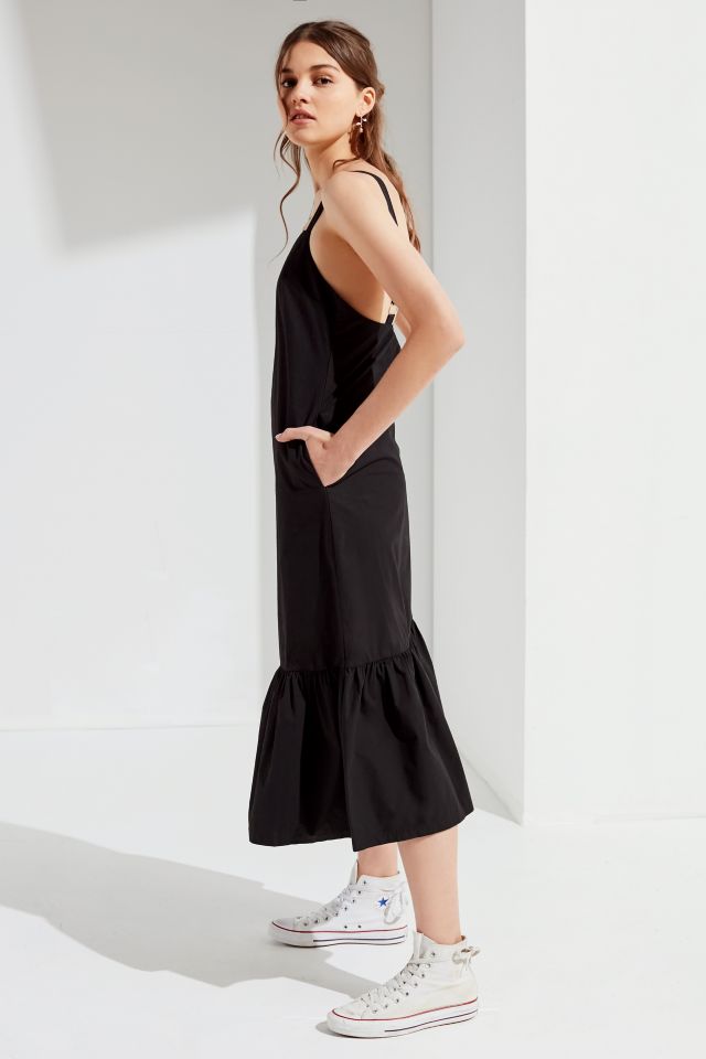 UO Mia Poplin Ruffle Hem Midi Dress #2