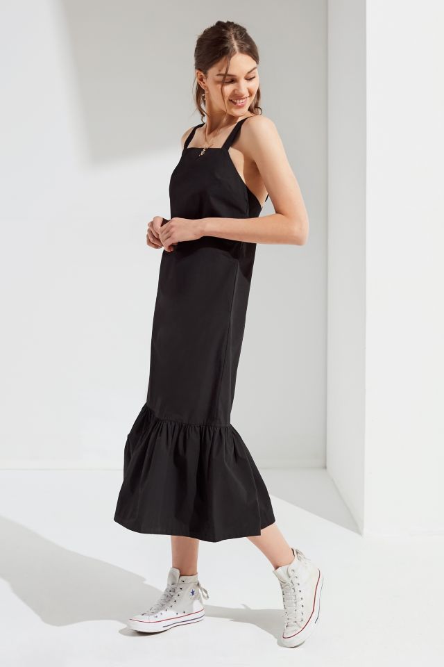 UO Mia Poplin Ruffle Hem Midi Dress #4