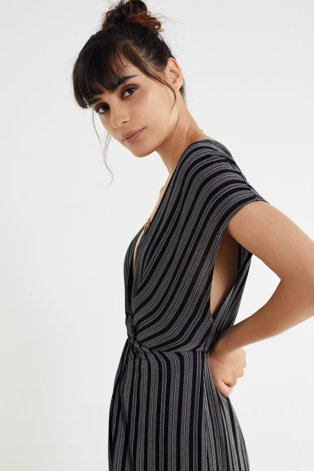 UO Twist-Front Striped Midi Dress #3
