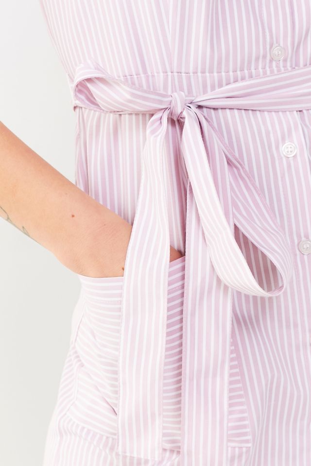 UO Striped Tie-Belt Button-Down Dress #4
