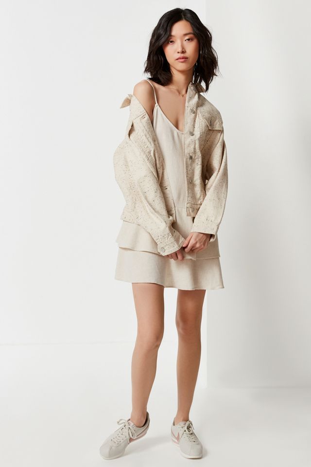 UO Drop-Waist Linen Mini Dress | Urban Outfitters